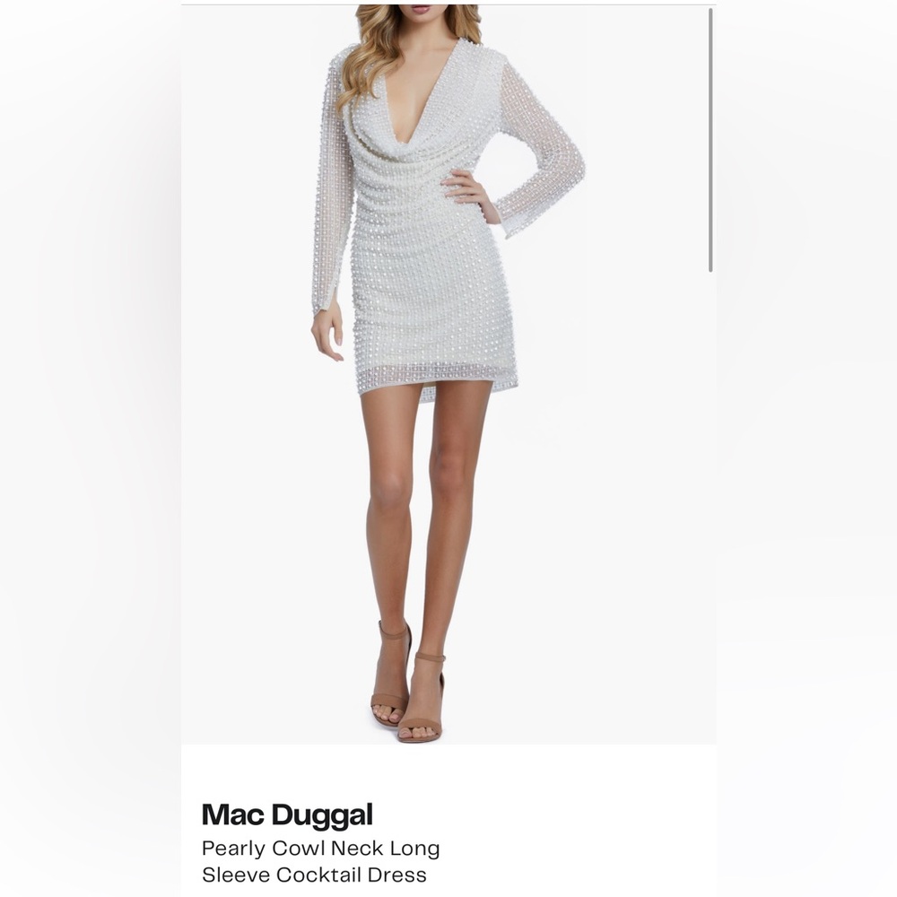 MacDuggal Size 14 beaded pearl formal dress